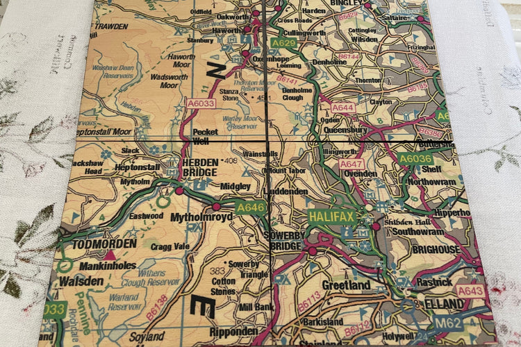 OS Map Wooden Coaster Set