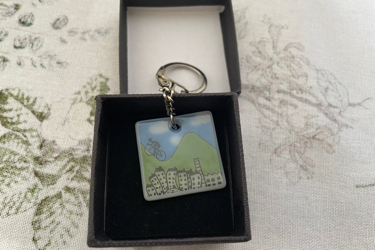 Ceramic Cycling Keyring