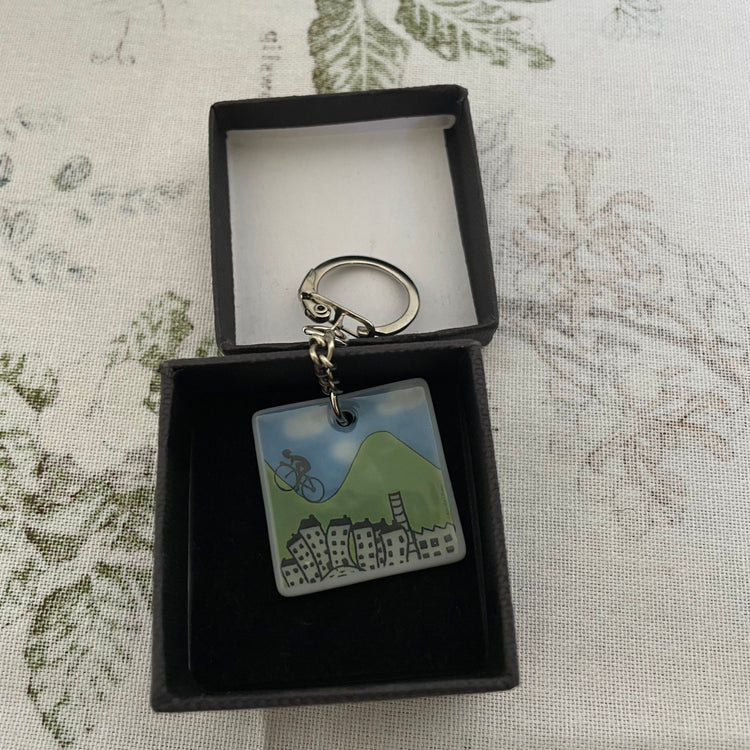 Ceramic Cycling Keyring