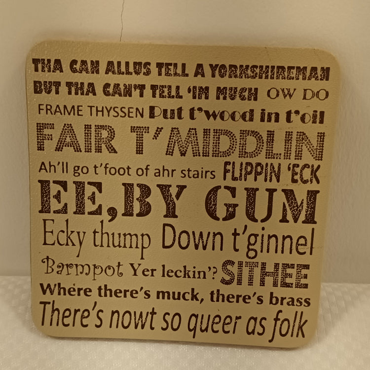 Yorkshire Diallect Coaster